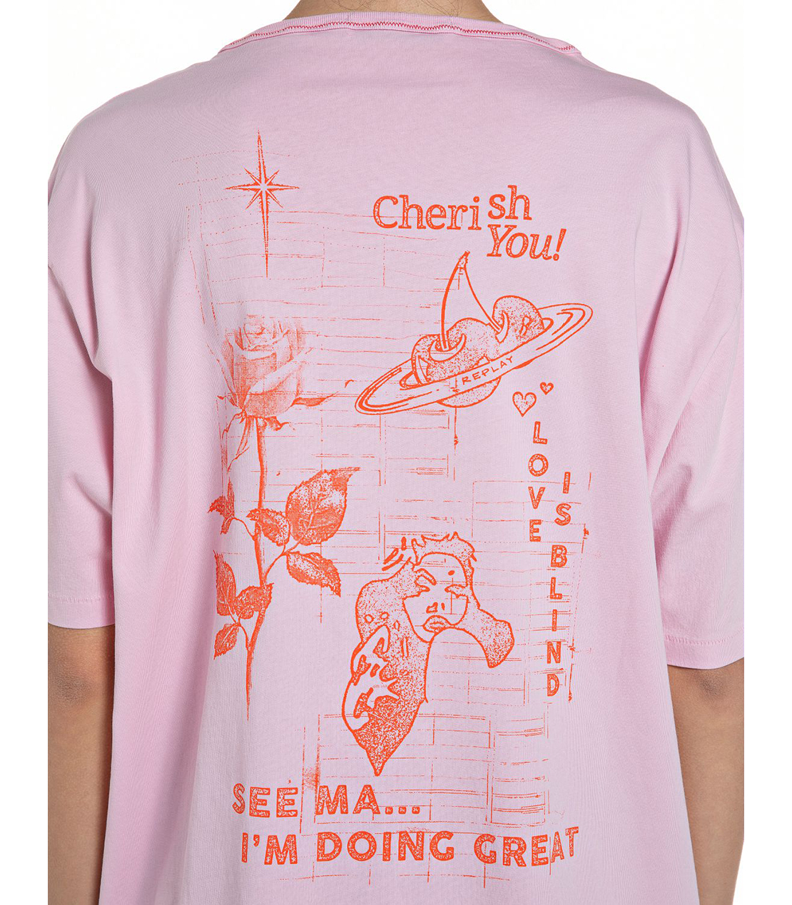 オーバーダイコットンジャージーTシャツ 詳細画像 フラミンゴピンク 6